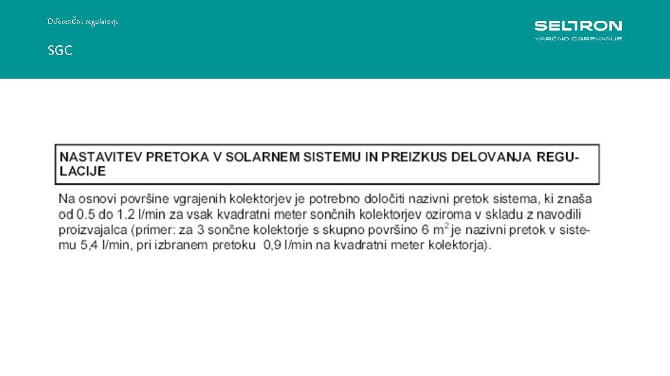 Diferenčni regulatorji SGC 