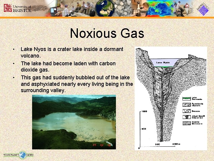 Noxious Gas • • • Lake Nyos is a crater lake inside a dormant