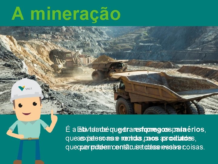 A mineração É a Ela atividade também que gera transforma empregos ospara minérios, queas