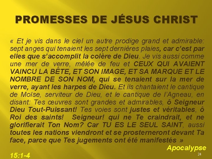 PROMESSES DE JÉSUS CHRIST « Et je vis dans le ciel un autre prodige PROMESSES DE JÉSUS CHRIST « Et je vis dans le ciel un autre prodige