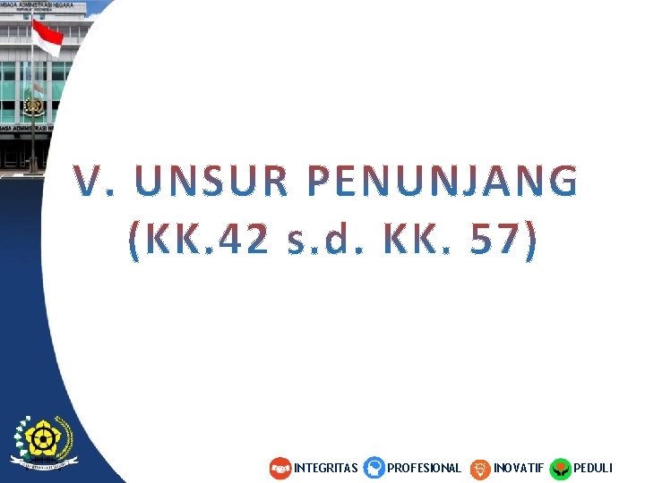 INTEGRITAS 43 PROFESIONAL INOVATIF PEDULI Inovatif Profesional Integritas Peduli INTEGRITAS 43 PROFESIONAL INOVATIF PEDULI Inovatif Profesional Integritas Peduli