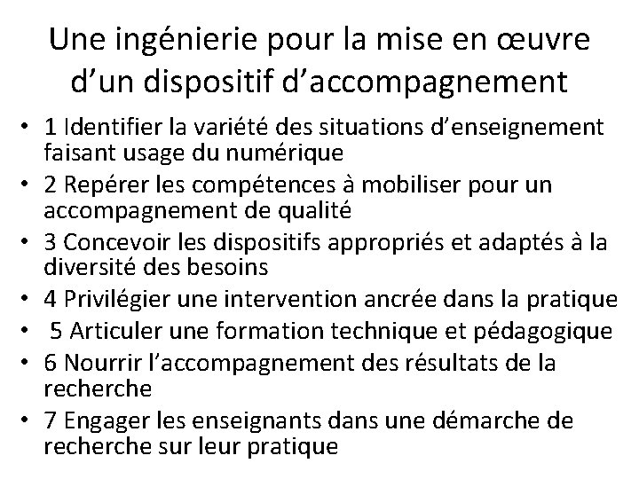 Une inge nierie pour la mise en œuvre d’un dispositif d’accompagnement • 1 Identifier Une inge nierie pour la mise en œuvre d’un dispositif d’accompagnement • 1 Identifier