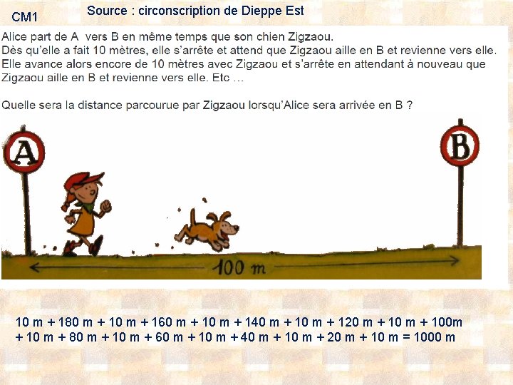 CM 1 Source : circonscription de Dieppe Est 10 m + 180 m +