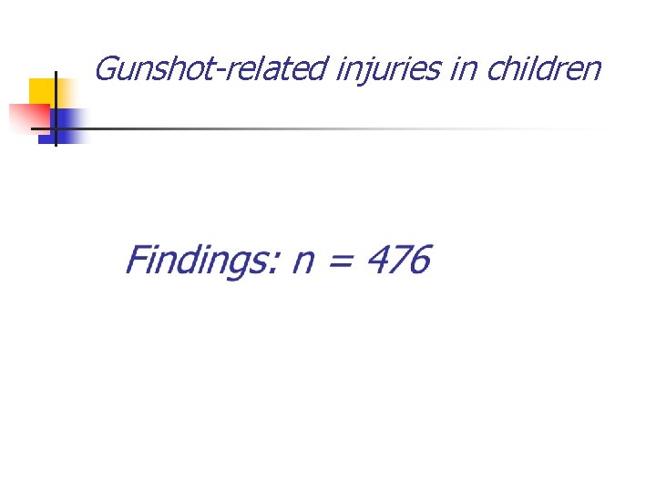 Gunshot-related injuries in children 