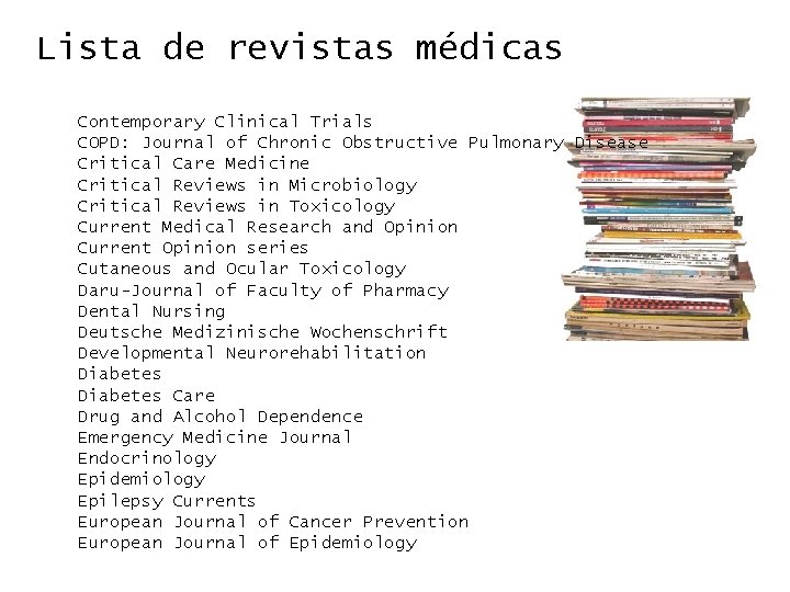 Lista de revistas médicas Contemporary Clinical Trials COPD: Journal of Chronic Obstructive Pulmonary Disease