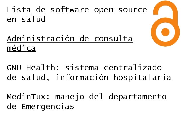 Lista de software open-source en salud Administración de consulta médica GNU Health: sistema centralizado