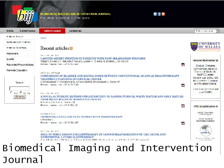 Biomedical Imaging and Intervention Journal 