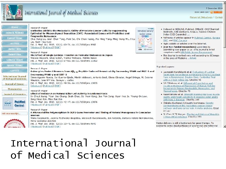 International Journal of Medical Sciences 