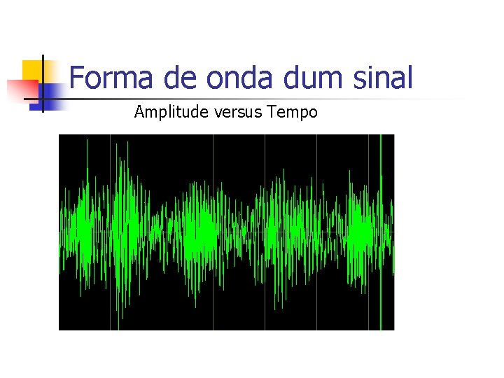 Forma de onda dum sinal Amplitude versus Tempo 