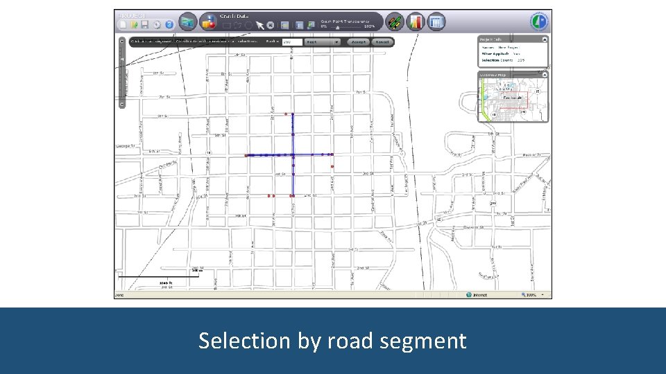 Selection by road segment 