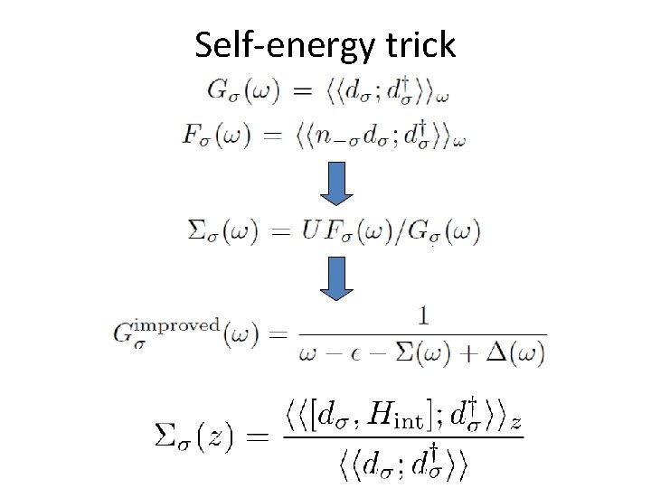 Self-energy trick 