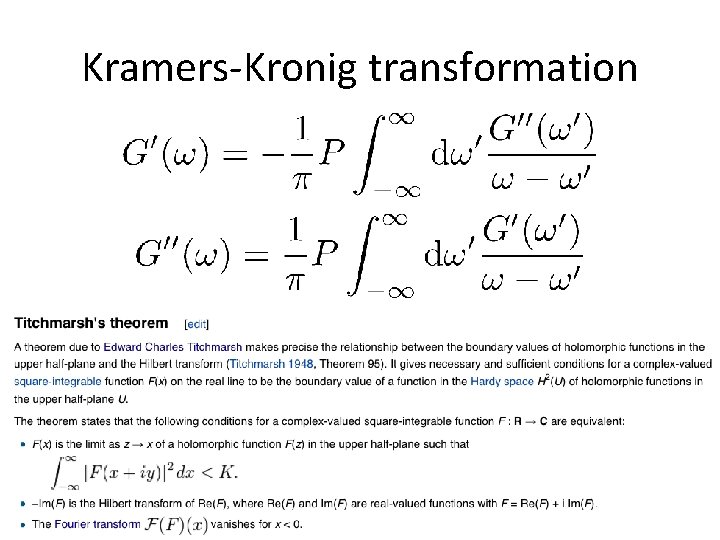 Kramers-Kronig transformation 