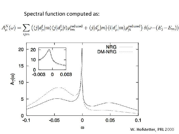 Spectral function computed as: W. Hofstetter, PRL 2000 