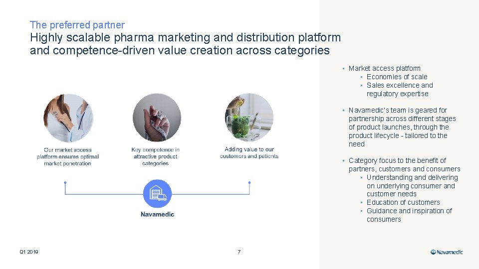 The preferred partner Highly scalable pharma marketing and distribution platform and competence-driven value creation