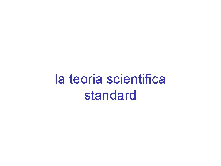 la teoria scientifica standard 