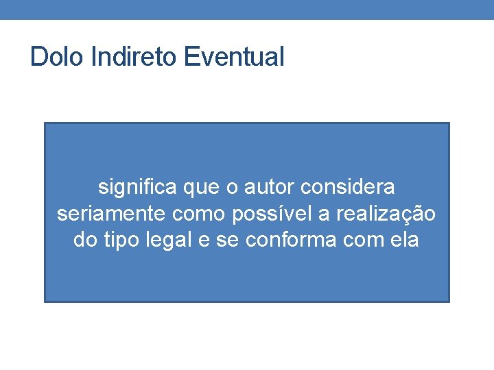 Dolo Indireto Eventual significa que o autor considera seriamente como possível a realização do