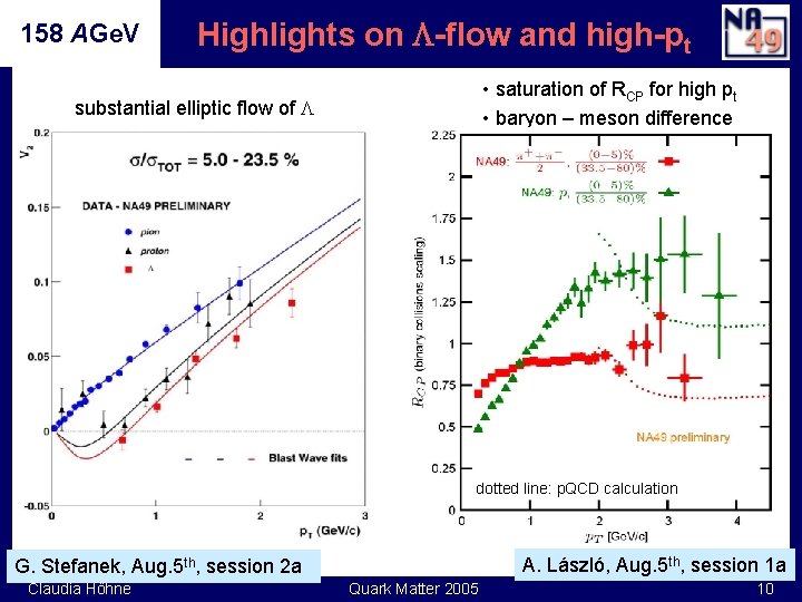 158 AGe. V Highlights on L-flow and high-pt • saturation of RCP for high