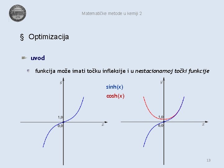 Matematičke metode u kemiji 2 § Optimizacija uvod funkcija može imati točku infleksije i