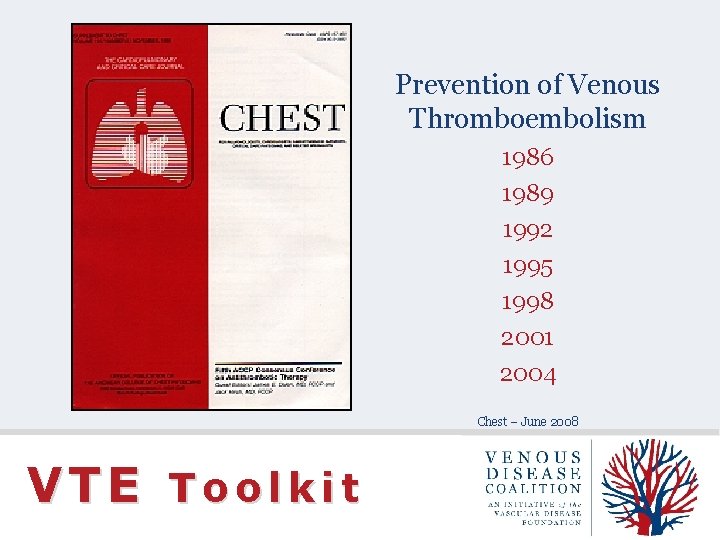 Prevention of Venous Thromboembolism 1986 1989 1992 1995 1998 2001 2004 Chest – June