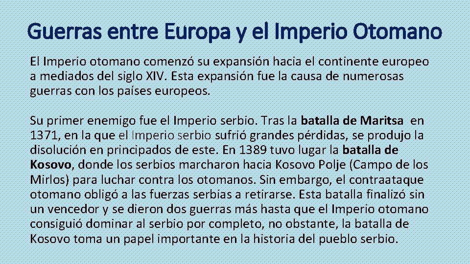 EUROPA Y EL IMPERIO OTOMANO Mara Snchez de