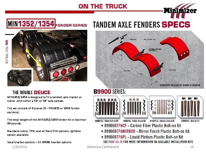 MIN 1352/1354 is designed to fit a tandem axle tractor or trailer with either