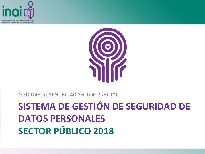 MEDIDAS DE SEGURIDAD SECTOR PÚBLICO SISTEMA DE GESTIÓN DE SEGURIDAD DE DATOS PERSONALES SECTOR
