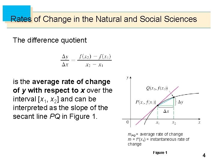 Rates of Change in the Natural and Social Sciences The difference quotient is the