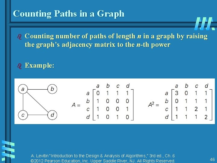 Counting Paths in a Graph b Counting number of paths of length n in
