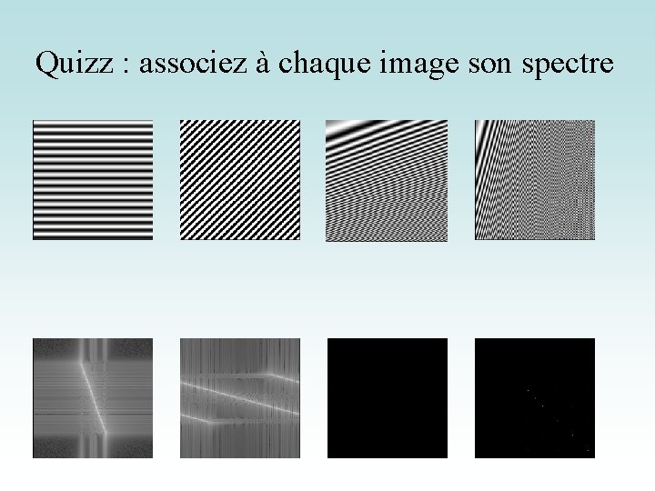 Quizz : associez à chaque image son spectre 