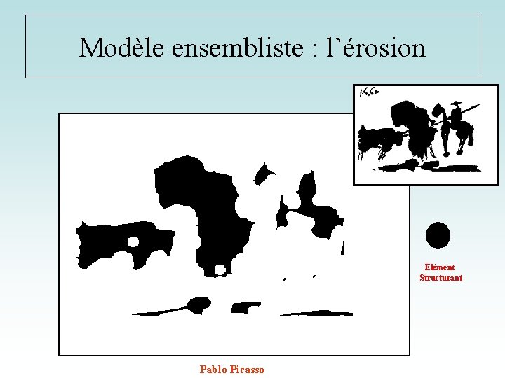 Modèle ensembliste : l’érosion Elément Structurant Pablo Picasso 