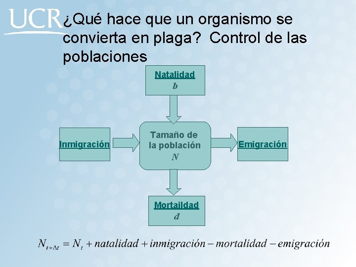 ¿Qué hace que un organismo se convierta en plaga? Control de las poblaciones Natalidad