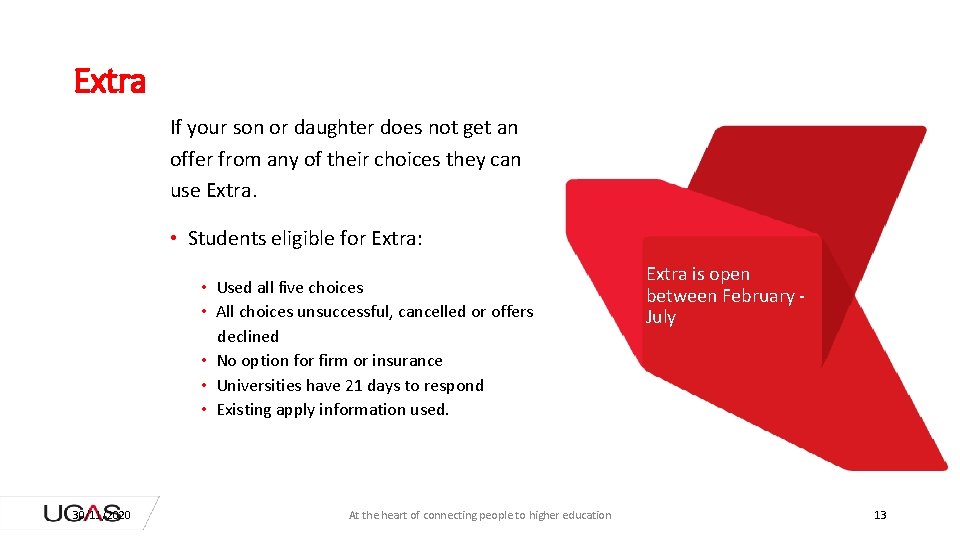 Extra If your son or daughter does not get an offer from any of