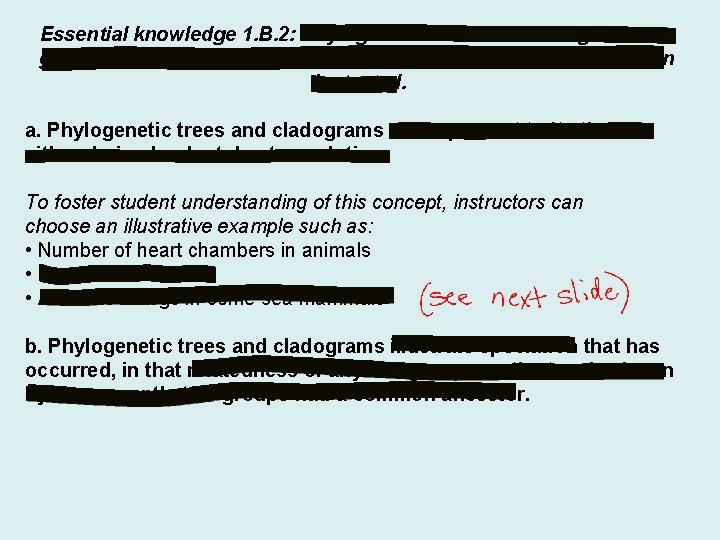 Essential knowledge 1. B. 2: Phylogenetic trees and cladograms are graphical representations (models) of