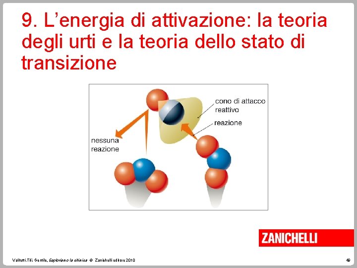 9. L’energia di attivazione: la teoria degli urti e la teoria dello stato di