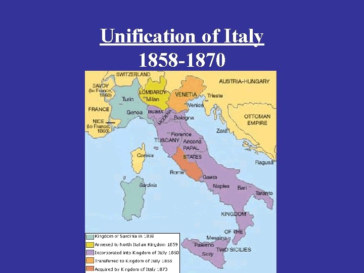 Unification of Italy 1858 -1870 