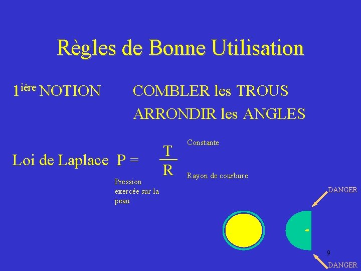 Règles de Bonne Utilisation 1 ière NOTION COMBLER les TROUS NOTION ARRONDIR les ANGLES
