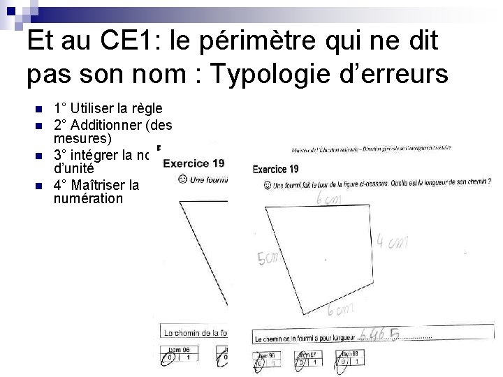 Et au CE 1: le périmètre qui ne dit pas son nom : Typologie