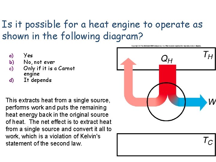 Is it possible for a heat engine to operate as shown in the following