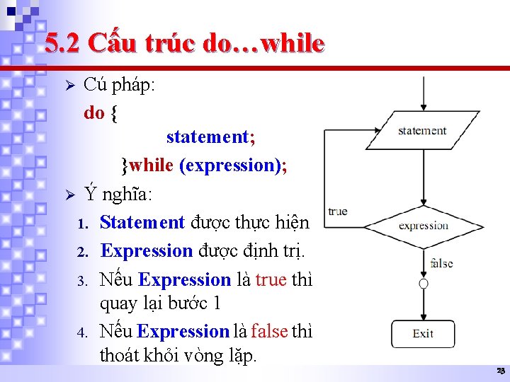 5. 2 Cấu trúc do…while Ø Cú pháp: do { statement; }while (expression); Ø