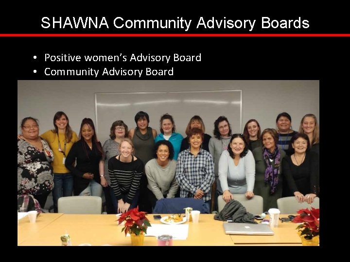 SHAWNA Community Advisory Boards • Positive women’s Advisory Board • Community Advisory Board 