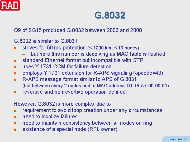 G. 8032 Q 9 of SG 15 produced G. 8032 between 2006 and 2008