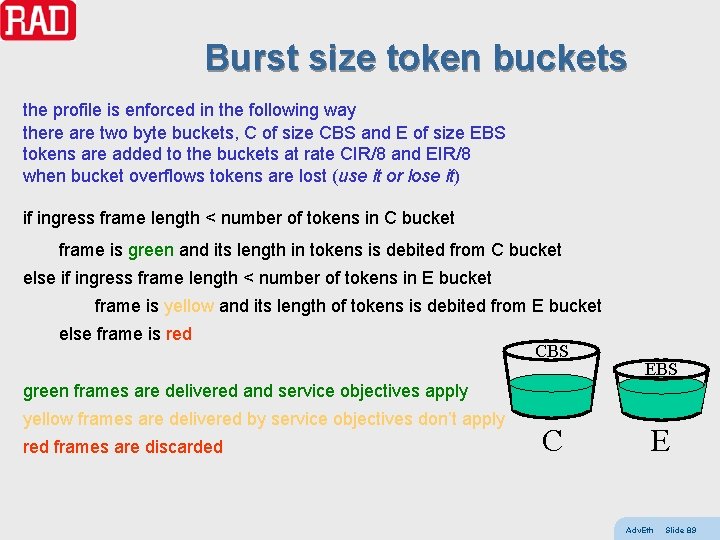 Burst size token buckets the profile is enforced in the following way there are