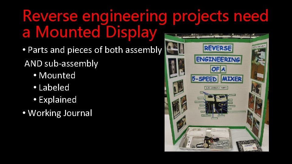 Reverse engineering projects need a Mounted Display • Parts and pieces of both assembly