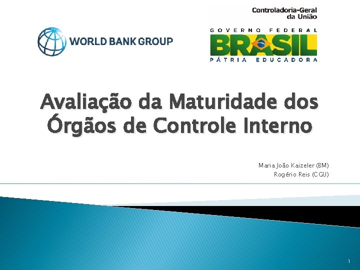 Avaliação da Maturidade dos Órgãos de Controle Interno Maria João Kaizeler (BM) Rogério Reis