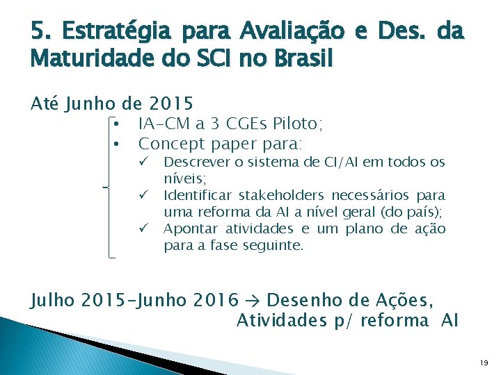 5. Estratégia para Avaliação e Des. da Maturidade do SCI no Brasil Até Junho