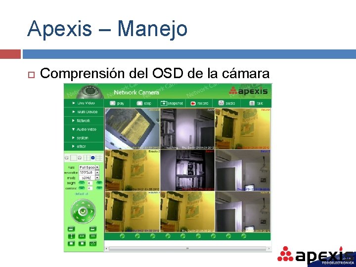 Apexis – Manejo Comprensión del OSD de la cámara 