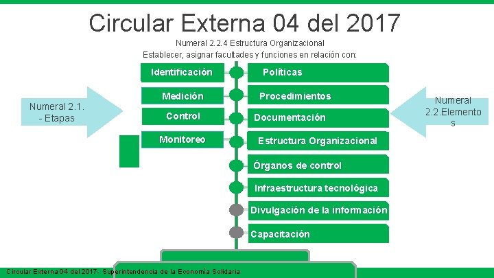 Circular Externa 04 del 2017 Numeral 2. 2. 4 Estructura Organizacional Establecer, asignar facultades