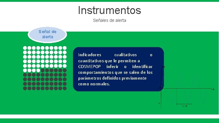 Instrumentos Señales de alerta Señal de alerta Indicadores cualitativos o cuantitativos que le permiten