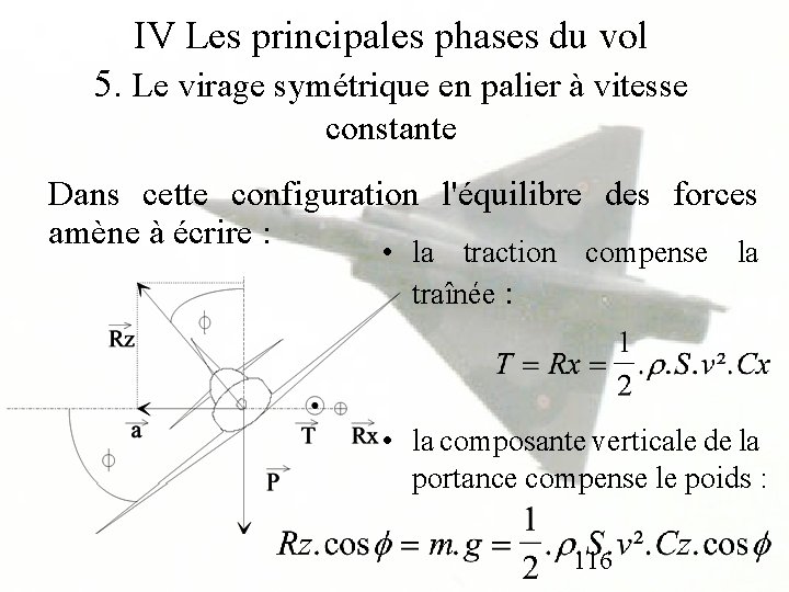 IV Les principales phases du vol 5. Le virage symétrique en palier à vitesse
