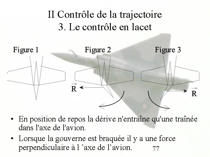 II Contrôle de la trajectoire 3. Le contrôle en lacet • En position de